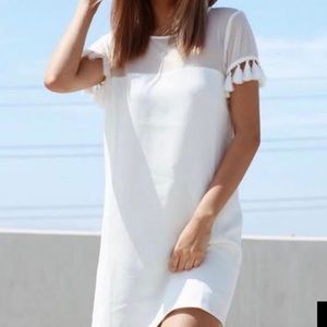 Lulu’s Iced Latte Dress in White with Tassels